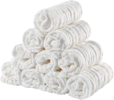 Babywashandjes van biologisch katoen - Zachte mousseline spuugdoeken voor pasgeborenen