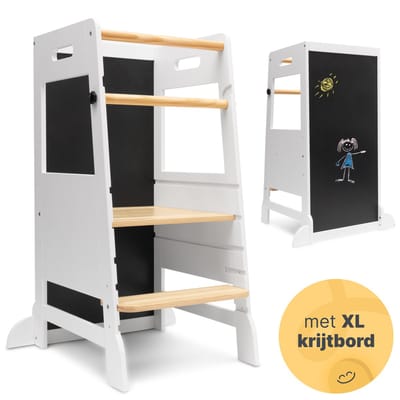 Eduvate Leertoren Leertoren Opvouwbaar - Learning Tower - Leertoren Keukenhulp - Montessori Leertoren - Kindertrap