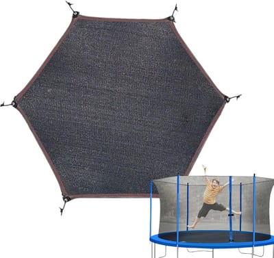 Trampoline Zonnescherm - Luifel - Buiten Spelen - UV Beschermend - Geschikt Voor 6/8 Palen - Zwart