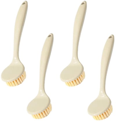 Solidchoice - Dailygoody - Afwasborstel - Reinigingsborstel - 4 Stuks - Wit - Ideaal voor Pannen en Gootsteen - Effectieve Schoonmaakoplossing - Geschikt voor Diver...