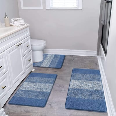 Dailygoods- Badmat Set van 3 - Antislip Badkamermat - Wasbaar Tapijt - Absorberend - Vlekbestendig - Verkrijgbaar in 3 Kleuren