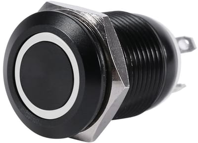 Dailygoody - LED Drukknop Schakelaar - Waterdicht - 12mm - Wit - IP65 - Momentaan - Geschikt voor diverse toepassingen - Kleur wit