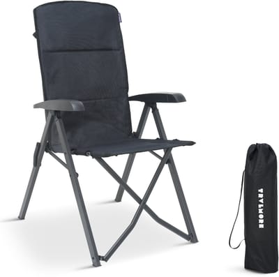 TRVLMORE Campingstoel Luxe - Opvouwbaar - 150KG Draagvermogen - Incl. Draagtas - Klapstoel - Kampeerstoel - Vouwstoel - Grijs