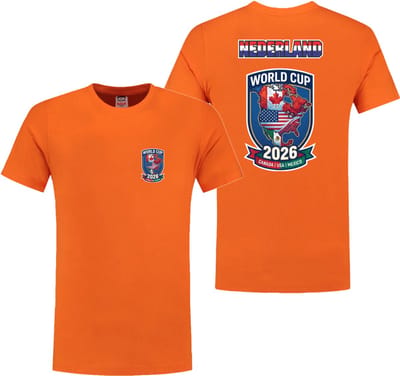 Oranje Voetbalshirt 160 gram/m² - design 3 - WK 2026 - Shirt Holland - Voetbal - Nederlands Elftal