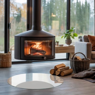 Coloray Vloerplaat Houtkachel - Vloerplaat voor Houtkachel - 80 cm x 80 cm - Vloerplaat Open Haard - Grijs Vloerplaat Kachel - Plaat Kachel - Plaat voor Onder Kachel - Kachel Vloerplaat - Onderplaat