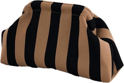 Dumplingtas, dameshandtas, casual gehaakte clutch in de vorm van een dumpling met drukknoopsluiting, geschikt voor strand, avondfeesten, bruiloften en andere gelegenheden.