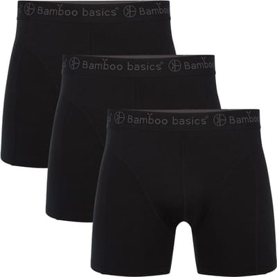 Bamboo Basics Heren Bamboe Boxershorts Rico (3-pack) - Zwart - Ondergoed Heren - Boxershort Heren Lange pijp - Maat XL