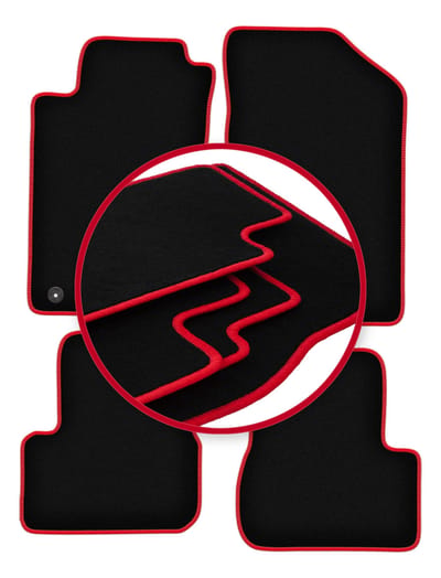 CARLUX-RED automatten voor: Peugeot 206 hatchback, SW, stationwagen, CC, cabrio (1998-2010)
