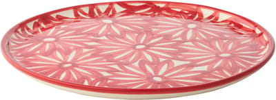 J-Line bord Bloemen - keramiek - rood