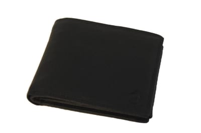 OI zwarte leren heren portemonnee zonder drukker / klassieke billfold laag model voor veel pasjes / anti skim / zwart leer / 114