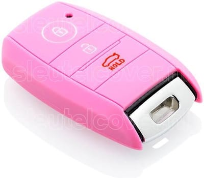 Autosleutel Hoesje geschikt voor Hyundai - SleutelCover - Silicone Autosleutel Cover - Sleutelhoesje Roze