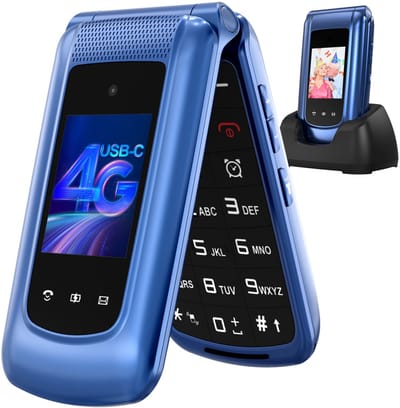 SyncGear Flip GSM - Ouderen GSM - Senioren Telefoon - Mobiel Voor Ouderen - Kleur: Blauw
