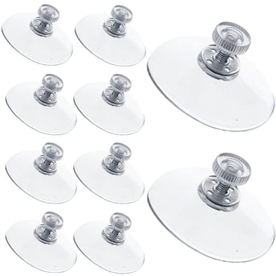 Zuignap met schroefdraad - Transparante Zuignap (50 mm diameter) - 10 Stuks