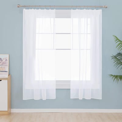 Unyqoos ® Transparante Voile Gordijnen Set van 2 met Eenvoudige Ophangoptie voor Stijlvolle Raambekleding