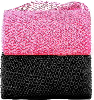 2 Stuks Exfoliërend Net voor de Douche, Diepe Reiniging Spons voor Lichaam, Nylon Scrubber voor Mannen en Vrouwen, 80×30 cm