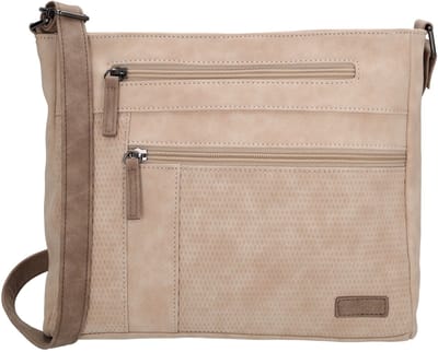 Beagles Brunete Crossbody Schoudertas met Handige Ritvakken - Lichttaupe