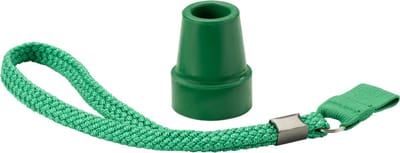 Groene stokdop met polsbandje voor wandelstok - 19 mm - Personaliseer je wandelstok - Wandelstokdop / Dop voor wandelstok / Stokdop