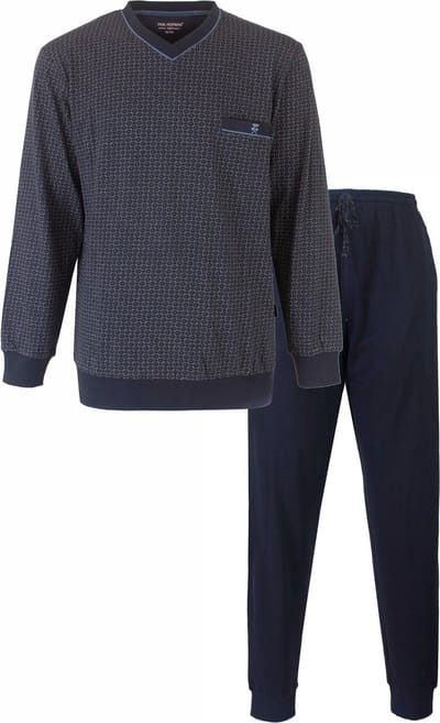 Paul Hopkins Heren Pyjama - Geprint Dessin - Donker Blauw - Maat S