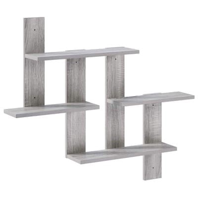 vidaXL - Wandplank - Grijs - Sonoma - 85 - x - 13,5 - x - 73,5 - cm - Bewerkt - hout