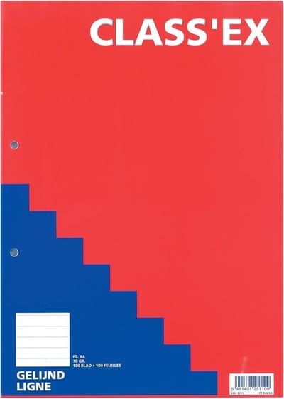 10X Class'ex cursusblok, gelijnd, blok van 100 vel