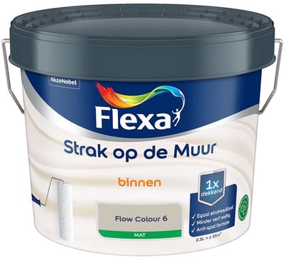 Flexa - Strak Op De Muur Binnen Mat - Flow Colour 6 - Mengverf - 2,5 L