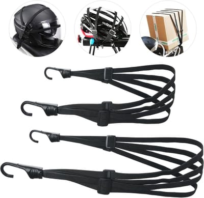 Lashing Straps met Haak, 2 Stuks Rubber Bungee Cords voor Motorfietsen en Fietsen, Ideaal voor Lading Bevestigen en Bagage Racks, Hoge Elasticiteit en Duurzaamheid