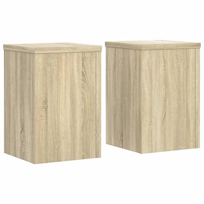 vidaXL - Plantenstandaards - 2 - st - 20x20x30 - cm - bewerkt - hout - sonoma - eiken