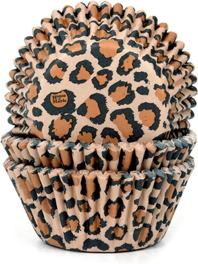 House of Marie Cupcake Vormpjes - Luipaard Bruin - pk/50 - Baking Cups voor Muffins en Cupcakes