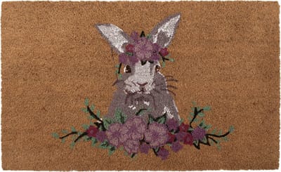 Clayre & Eef Deurmat 75x45 cm Bruin Kokos Konijn