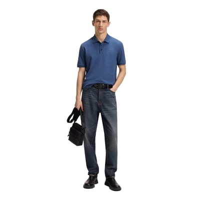 Hugo Heren Donos Katoenen Polo Shirt (Medium Blauw)