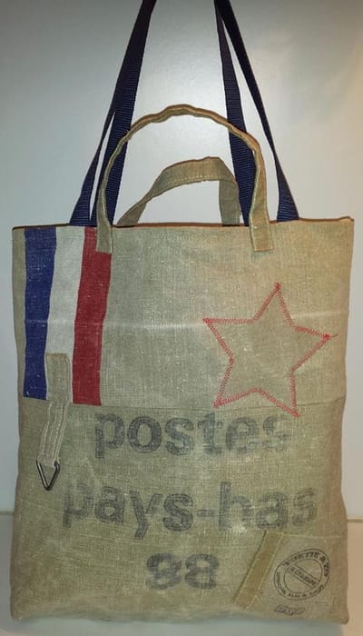 Toetie & Zo Handgemaakte Tas Shopper PTT Post, schoudertas, strandtas