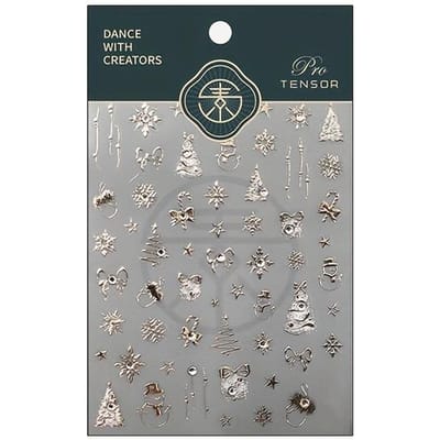 Sneeuwvlok Strik Schattig Kerst Zelfklevende Nagellak Sticker 5D Reliëf Manicure Decals TL-256