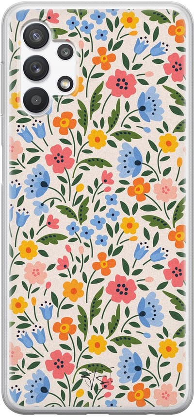 Hoesje geschikt voor Samsung Galaxy A32 5G - Romantische bloemen - Soft Case - TPU - Bloemen - Multi - Mooie Telefoonhoesjes