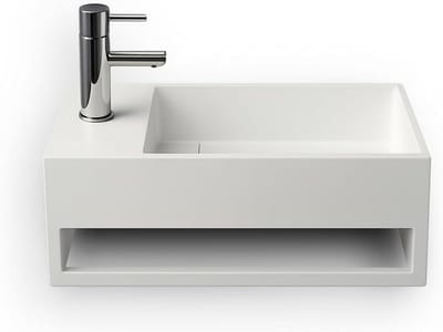 Compacte rechthoekige wastafel voor toilet of kleine badkamer