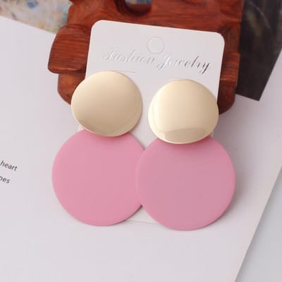 Boho Scrub Rond Print Grote Stud Oorbellen Elegante Retro Persoonlijkheid Geometrisch Patroon Cirkel Oorbellen Sieraden Vrouwen Feest Sieraden beige