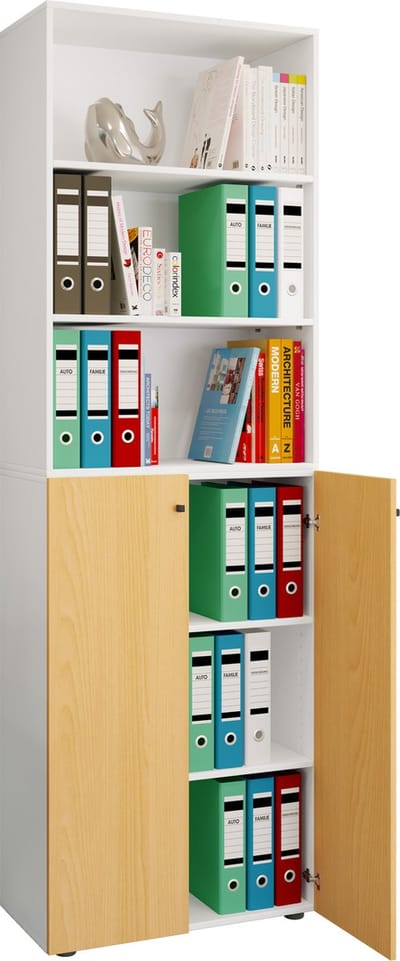 Kantoorkast Boeken Mappen Archiefkast Kantoormeubelen Kast Lona 6-vaks draaideuren Legplank