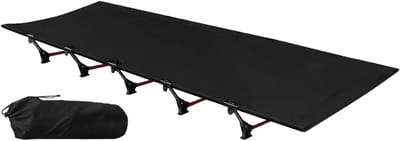 Campingbed - Inklapbare slaapcots - Outdoor rusten - Lichtgewicht ontwerp - 192 x 65 x 16 cm - Zwart
