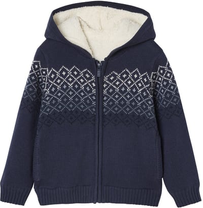 Vertbaudet Sweater met capuchon gevoerd met sherpa voor jongens
