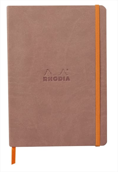 Rhodia Softcover Notitieboek – A5 – 80 Bladen – Gelijnd – Ivoorkleurig Papier 90 g/m² – Met Elastieksluiting - Rozenhout