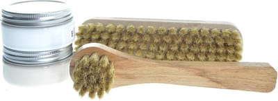 Collonil Schoenpoetsset - 2 Borstels - Schoenpoets Kleurloos + Wit - Set van 4