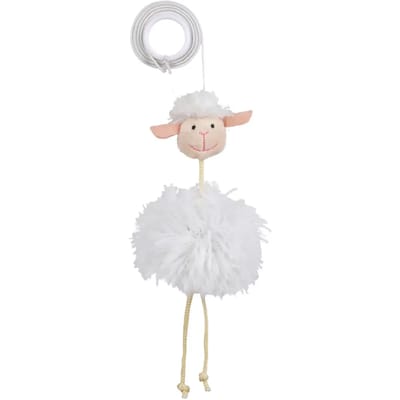 Kattenspeeltje - pluche schaap aan elastiek Trixie