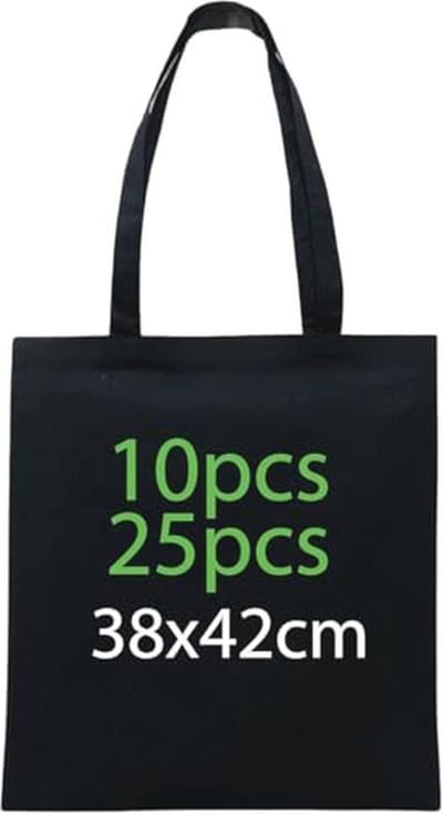 Milieuvriendelijke Herbruikbare Katoenen Boodschappentassen - Pakketten van 5, 10, 25, 50, 100, 250 Stuks