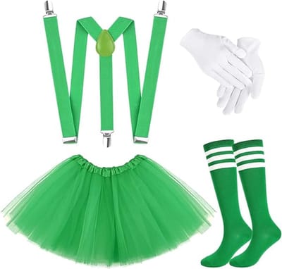 Daity Een tutu-set - inclusief jarretels - handschoenen en kousen - perfect voor Halloweenkostuums voor vrouwen.