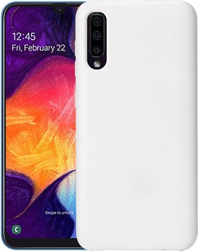 Hoesje - Geschikt voor Samsung Galaxy A50 - Sterk & Shockproof - Siliconen Case - Hoes Cover - Telefoonhoes - Wit