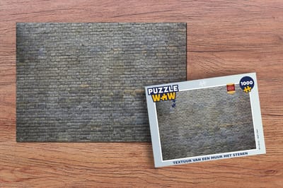 Puzzel Muur - Bakstenen - Grijs - Legpuzzel - Puzzel 1000 stukjes volwassenen