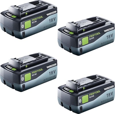 Festool accuset 4x BP 18 Li 8.0 HP-ASI accu 18 V 8.0 Ah ( 4x 577323 ) 8000 mAh Li-ion met laadniveau-indicator