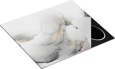 Chefcare Inductie Beschermer Abstracte Kunst - Donker Goud Marmer - 60x50 cm - Afdekplaat Inductie - Kookplaat Beschermer - Inductie Mat