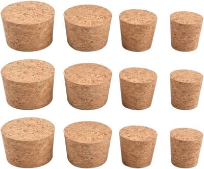 Dailygoods- Houtkurken 12 Stuks - Natuurlijke Kurkpluggen - Taperende