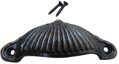 Ridged Cup Pull Handle Antique Copper