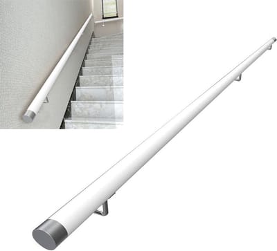 Houten Trapleuning - Wandhandgreep Balkon - Veiligheid Verhoging - Antislip Ontwerp - 300cm Lengte - Wit